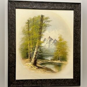 Mary Jane moncrief 1848-1888 original oil painting landscape framed